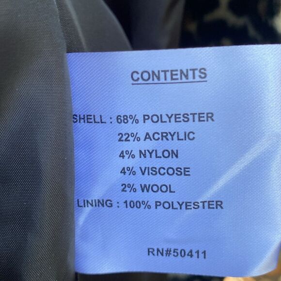 Nine West Leopard Print Zip Up Animal Print Women’s Coat Size Extra Large‎ NWT - Picture 7 of 11